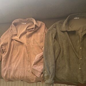 2 August Sky Corduroy Button Up Shirts